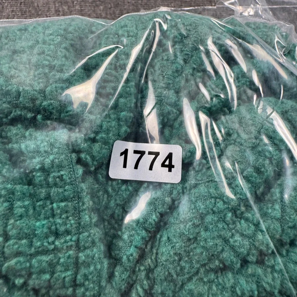 Hi-Tec Mens Green Waffle Grid Fleece Snap Neck Pullover Sweater Size M